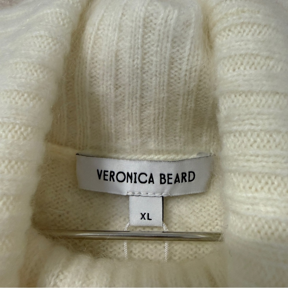 NWT Veronica Beard Mazzy Cashmere Sleeveless Turtleneck Sweater Ivory M/L/XL - Picture 6 of 9